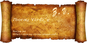 Zboray Virág névjegykártya